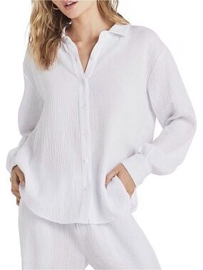Splendid Adele Women’s White Cotton Gauze Shirt – Size M